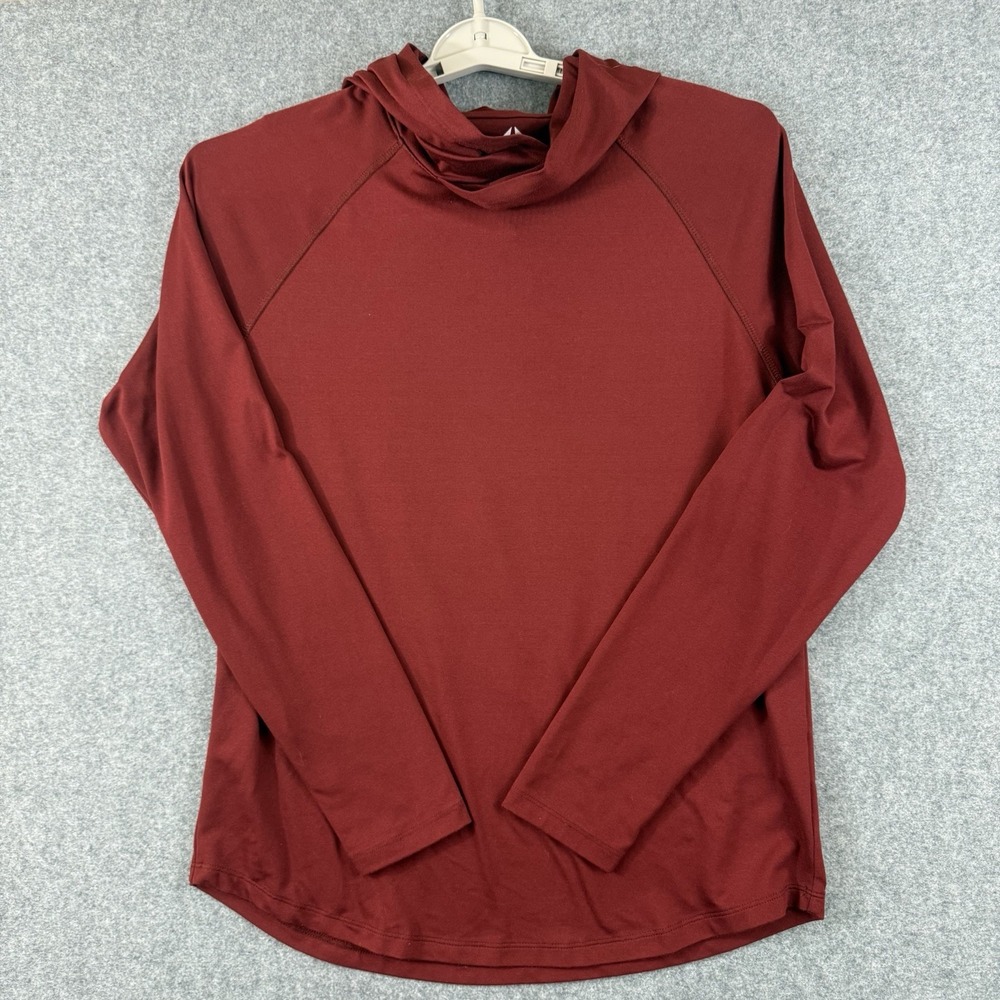 Bearded Goat Hoodie Pullover Performance Mid-Weight Long Sleeve Men's M Maroon
